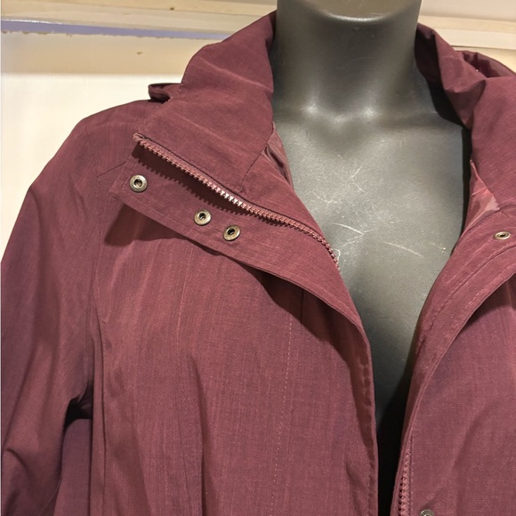 Kirklands Hooded Trench Coat in Burgundy - Picture 3 of 13